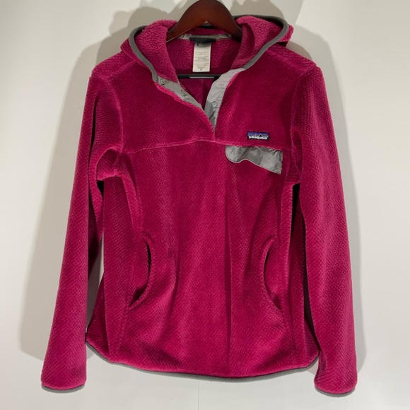 Patagonia Pullover Fleece Synchilla Snap Up Hooded Kangaroo Hand Pocket Size Med - Picture 2 of 12